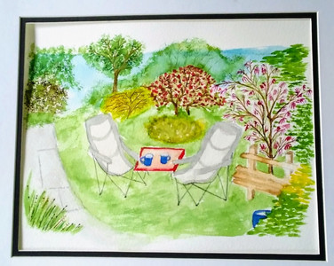 Lynne, summer garden to relax in, watercolour.jpg